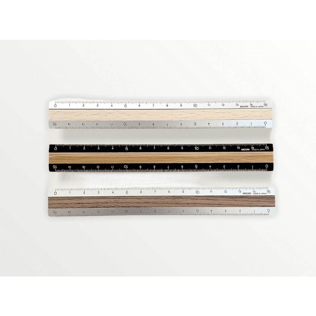 Midori Aluminium & Wood Ruler 15cm