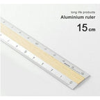 Midori Aluminium & Wood Ruler 15cm