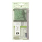 Light green mesh Midori book band pen case with organizer pockets