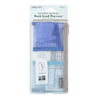 Blue gradient mesh Midori book band pen case with visible texture