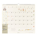 Midori L Cat 2027 wall calendar with hand-drawn cat illustrations and almanac text