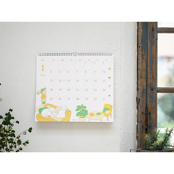 Midori Calendar Wall-Hanging <L> Dog 2026