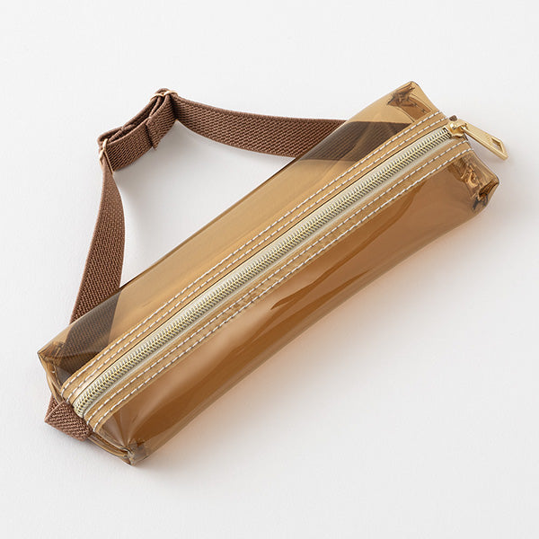 Midori Clear Book Band Pen Case Brown