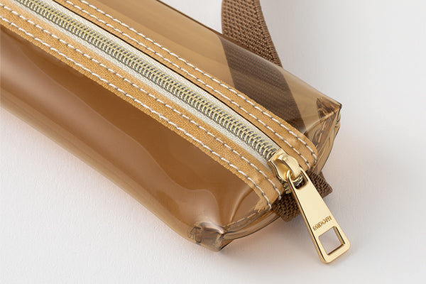 Midori Clear Book Band Pen Case Brown