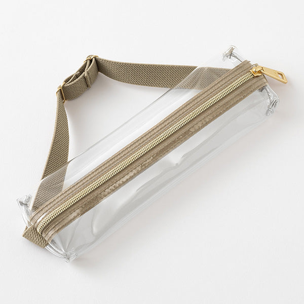 Midori Clear Book Band Pen Case Beige