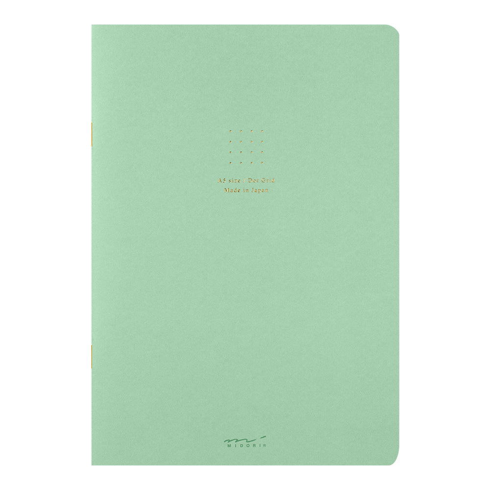 Midori Colour A5 Dot Grid Notebook in mint green with textured matte cover