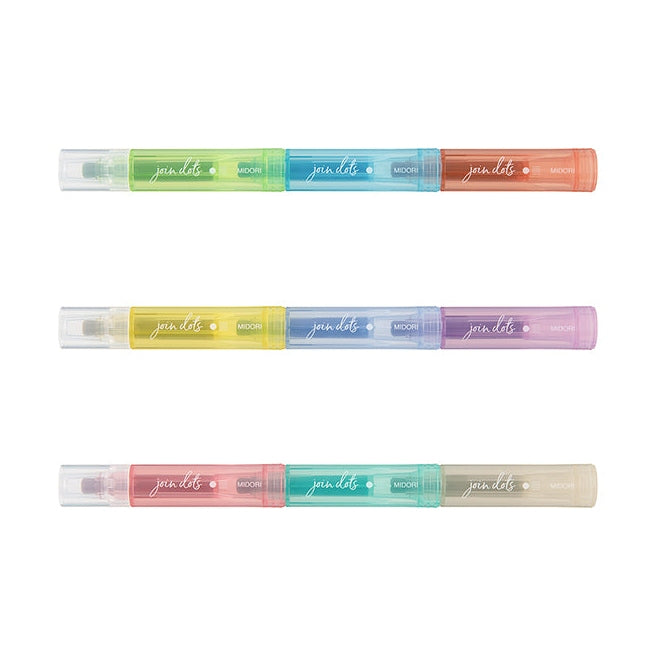 Midori Connecting Pen Join Dots 3pk Light Tone