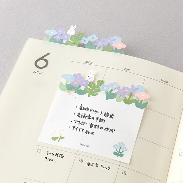 Midori Die-Cut Sticky Note Flower Garden