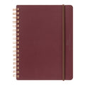 Midori Grain Leather Notebook B6 in burgundy with rose gold binding