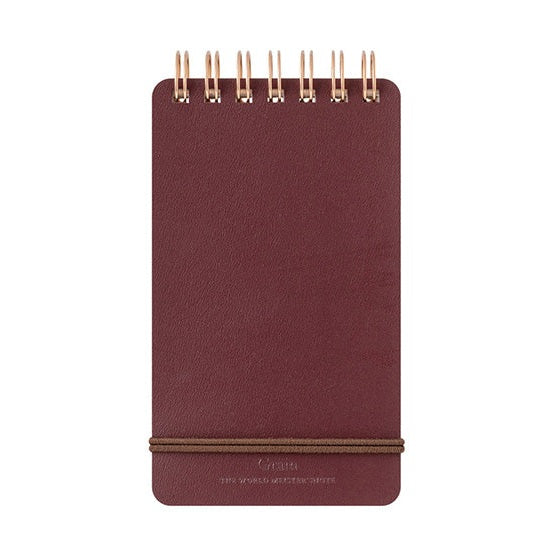 Midori Grain Leather Notepad - Red