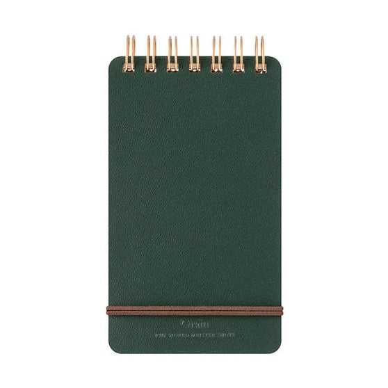 Midori Grain Leather Notepad - Green
