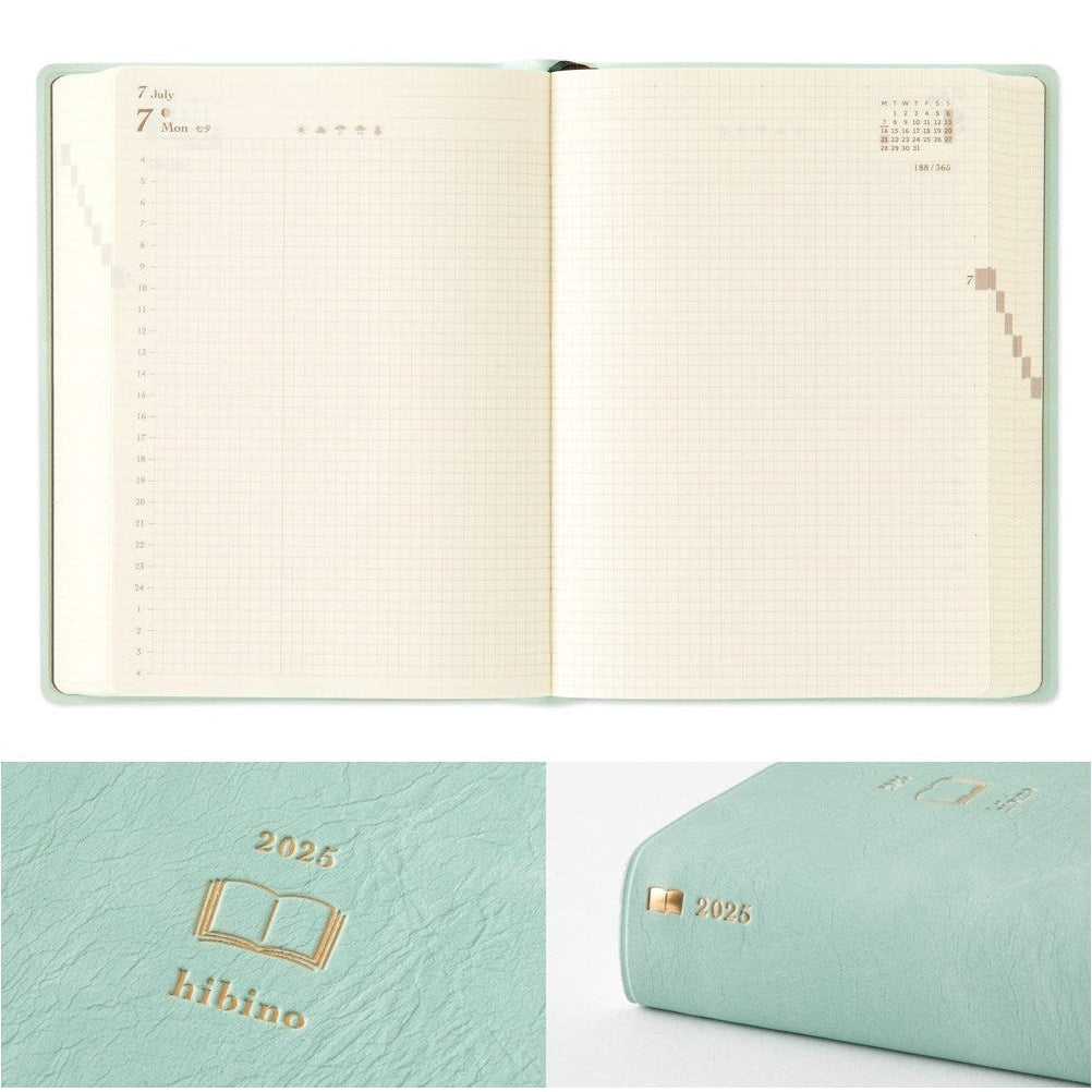 Midori HIBINO A6 Diary 2025 - Blue Green