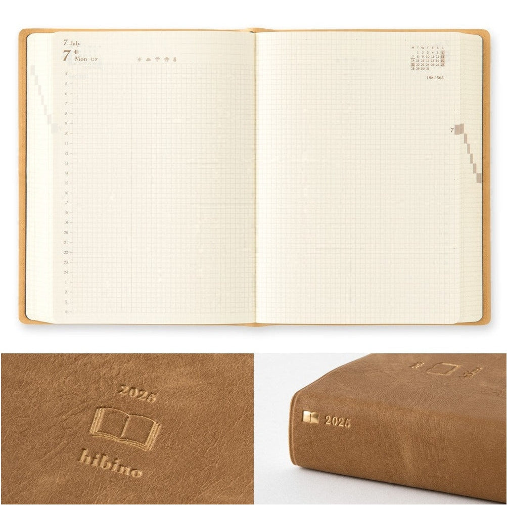 Midori HIBINO A6 Diary 2025 - Camel