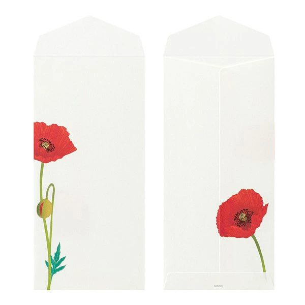 Midori Kami Letter Paper - Poppy