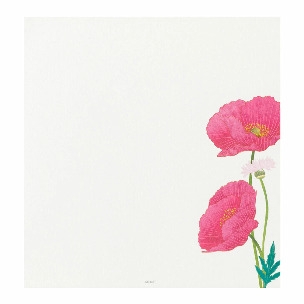 Midori Kami Letter Paper - Poppy