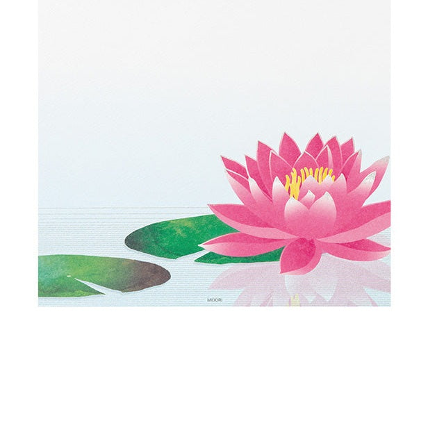 Midori Kami Letter Paper Set Mirror Water Lily