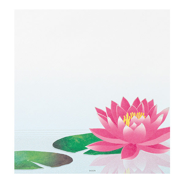 Midori Kami Letter Paper Set Mirror Water Lily