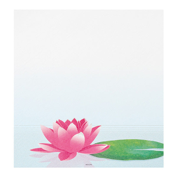 Midori Kami Letter Paper Set Mirror Water Lily