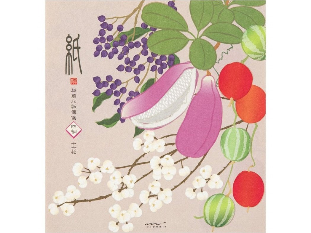 Midori Kami Letter Set (Autumn Berries)