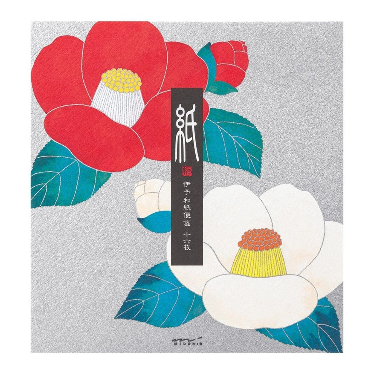 Midori Kami Letter Set Red & White Camellia