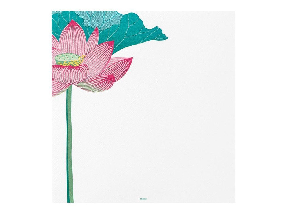 Midori Kami Letter Set Silk Print Lotus Flower