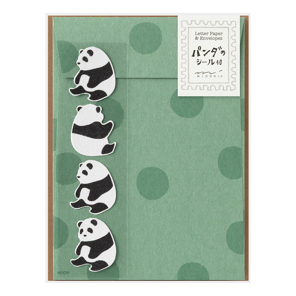 Midori Letter Set with Animal Stickers Panda