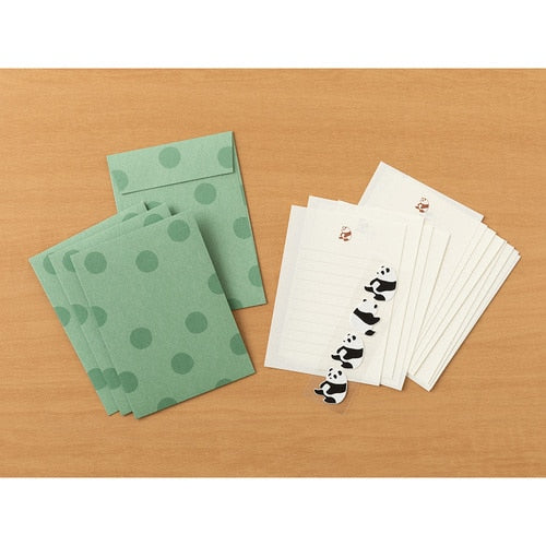 Midori Letter Set with Animal Stickers Panda