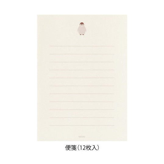 Midori Letter Set with Animal Stickers Penguin