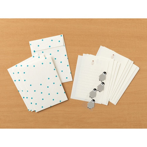Midori Letter Set with Animal Stickers Penguin