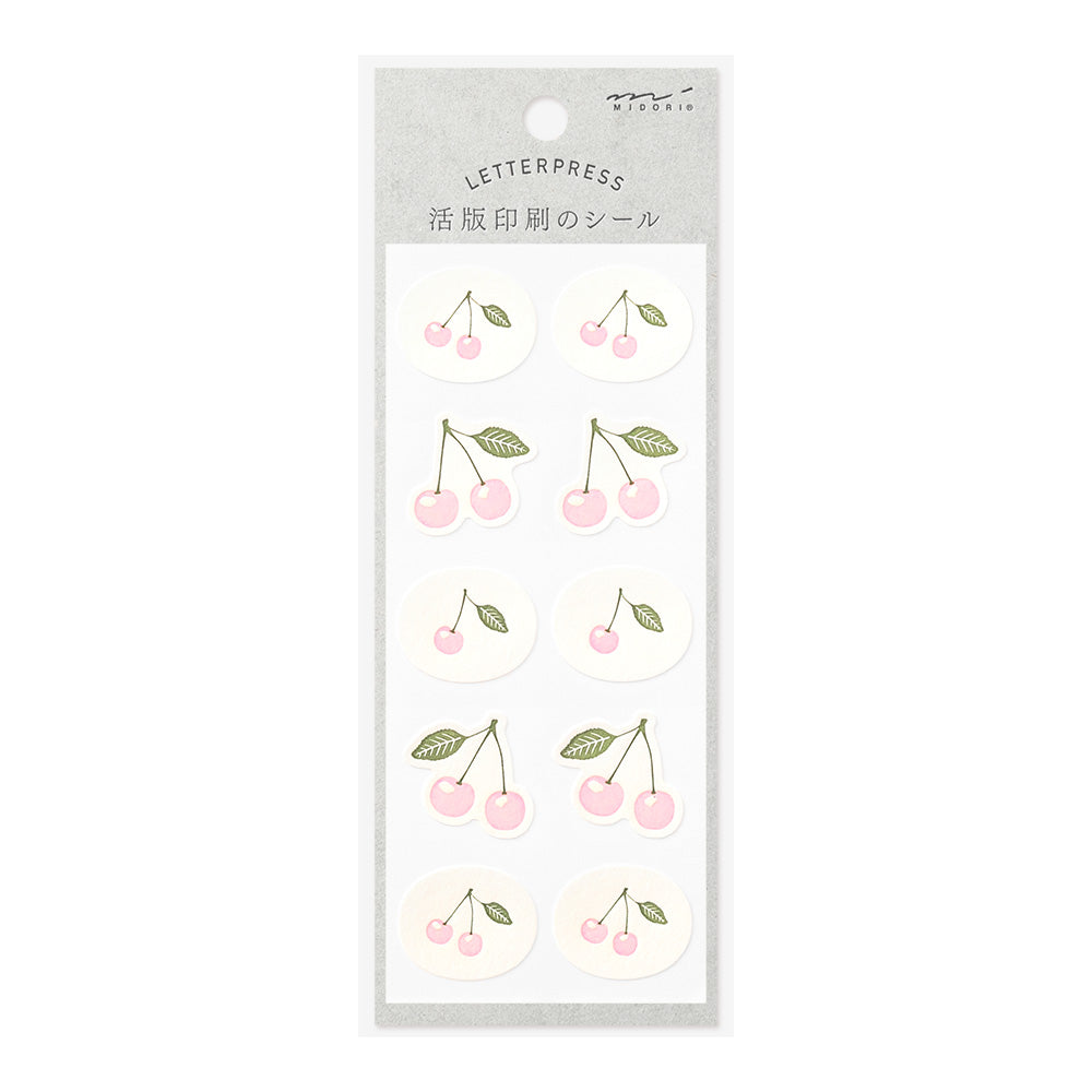 Midori Letterpress Sticker - Cherry