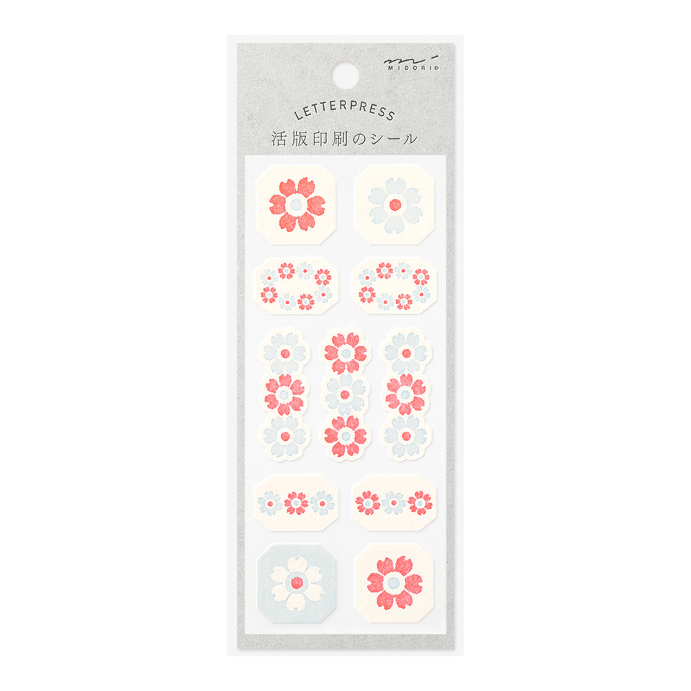 Midori Letterpress Sticker - Flower Frame