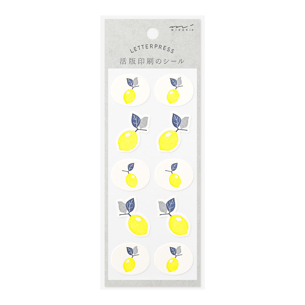 Midori Letterpress Sticker - Lemon