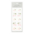 Midori letterpress pink cherry stickers on grey backing card