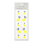 Midori letterpress lemon pattern stickers with navy leaves