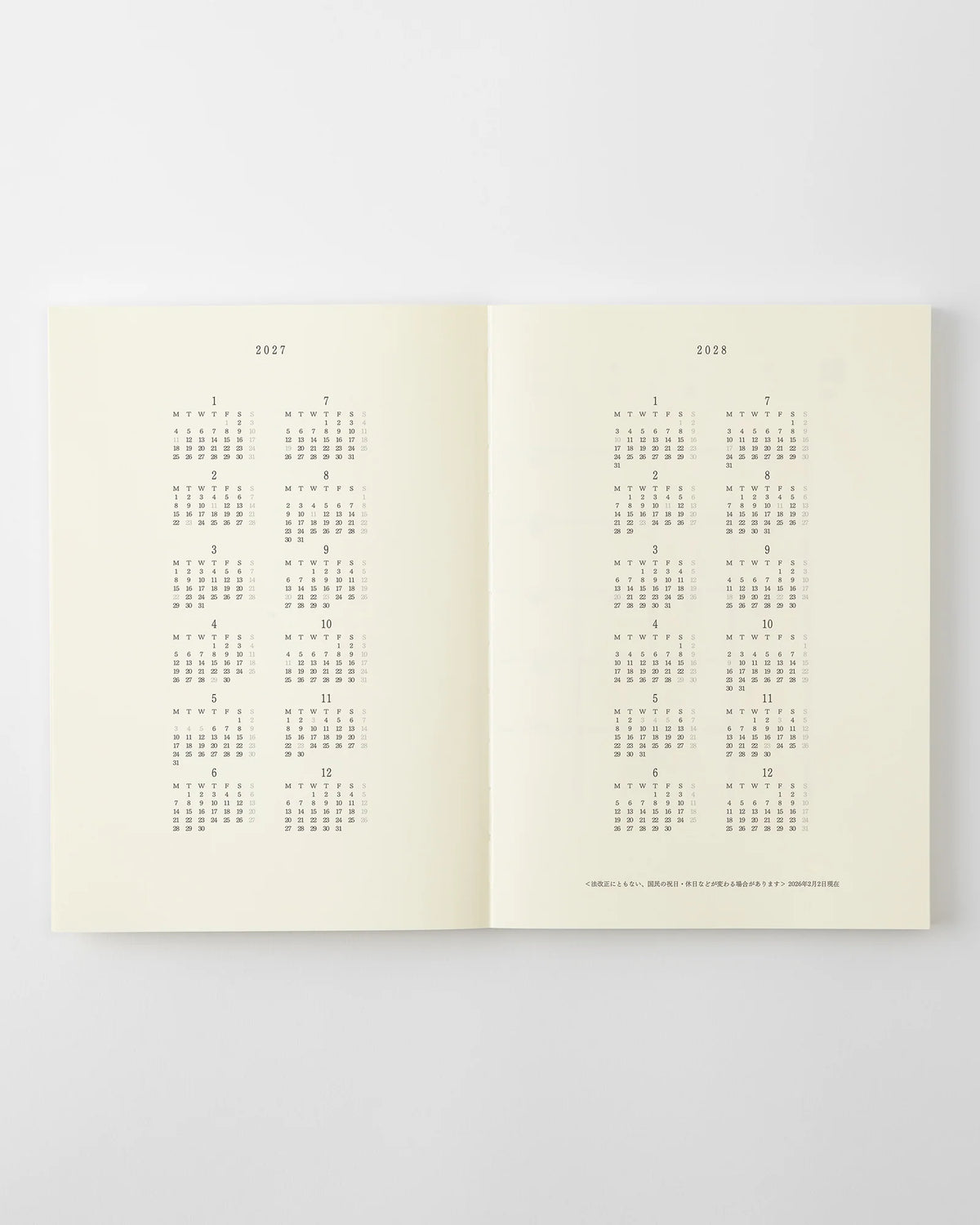 Midori MD Notebook Diary A5 2027