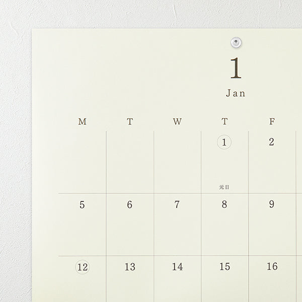 Midori MD Wall Calendar Folded - A3 2026