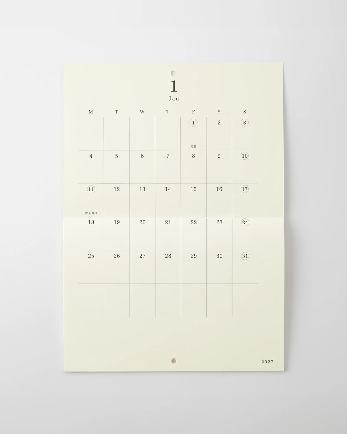 Midori MD Wall Calendar Folded - A4 2027