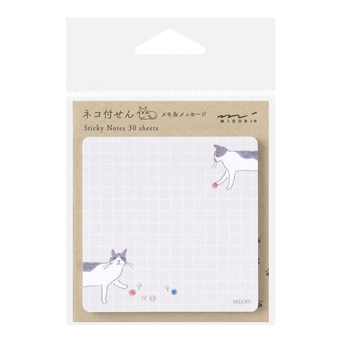 Midori Memo & Message Sticky Note - Ball & Cat - 30 Sheets
