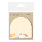 Midori Memo & Message Sticky Note - Book & Cat - 30 Sheets