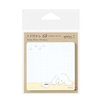 Midori Memo & Message Sticky Note - Coffee & Dog - 30 Sheets