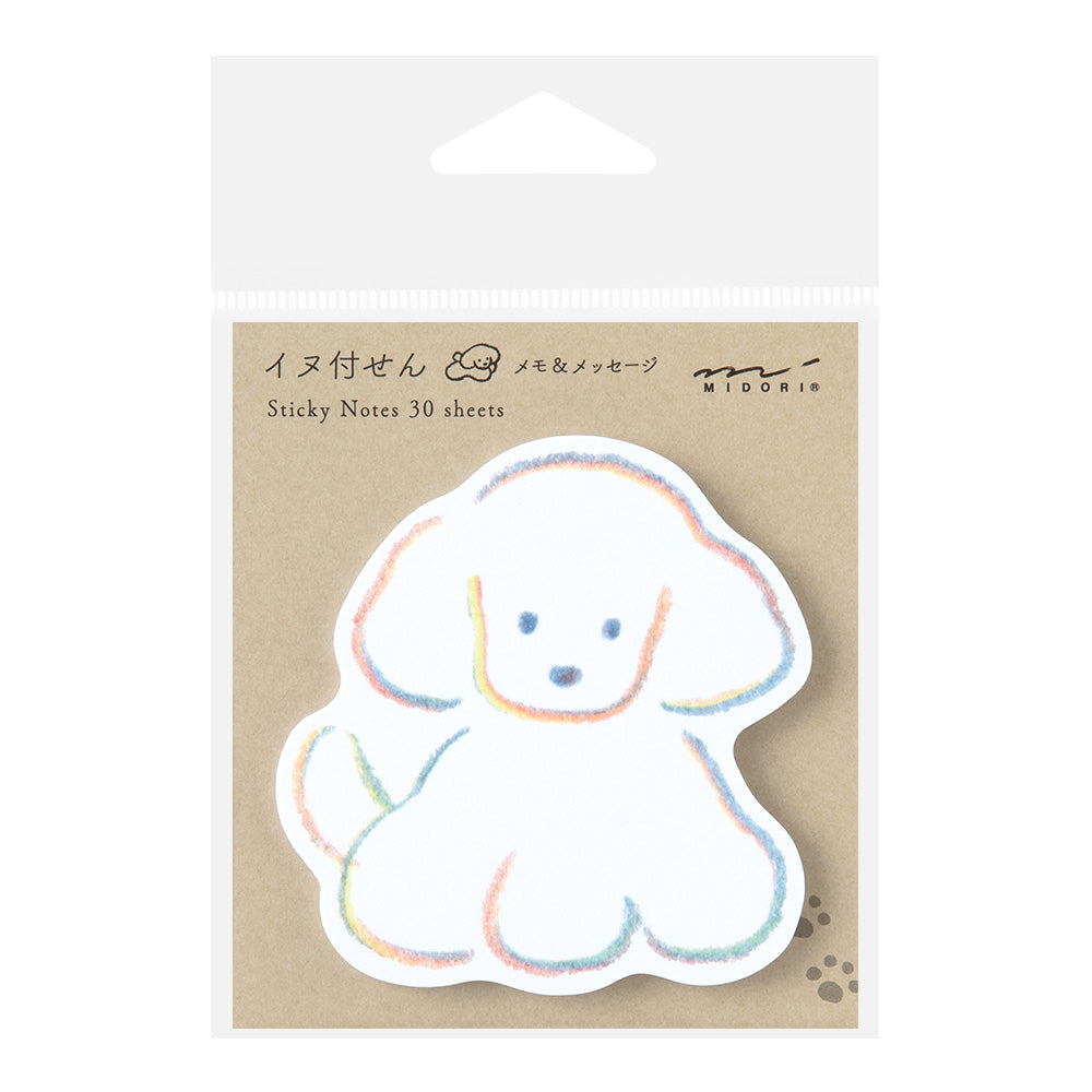 Midori Memo & Message Sticky Note - Dog - 30 Sheets