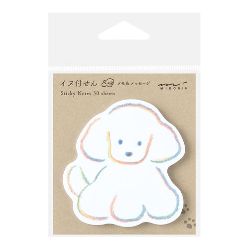 Midori Memo & Message Sticky Note - Dog - 30 Sheets