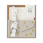 Midori Mini Letter Set with Animal Stickers Bichon Frise