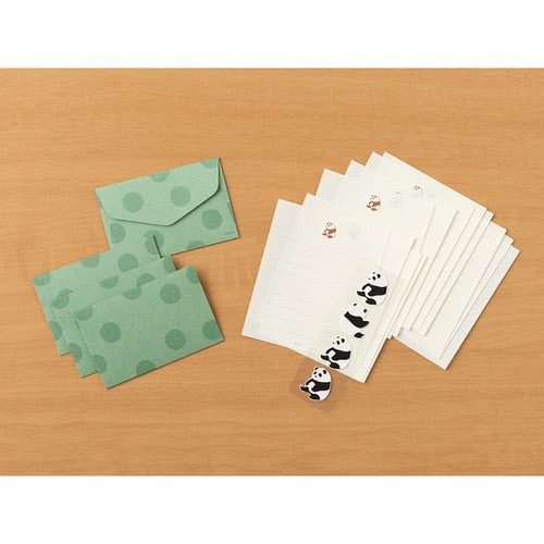 Midori Mini Letter Set with Animal Stickers Panda