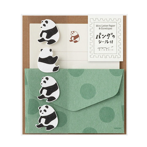 Midori Mini Letter Set with Animal Stickers Panda