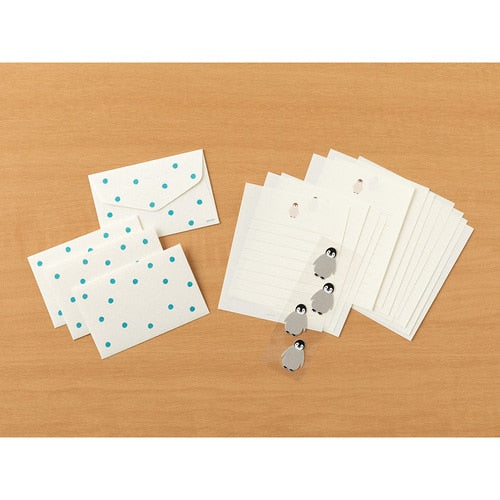Midori Mini Letter Set with Animal Stickers Penguin