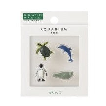 Midori Mini Magnet Aquarium 4pc clear window retail package with sea animals