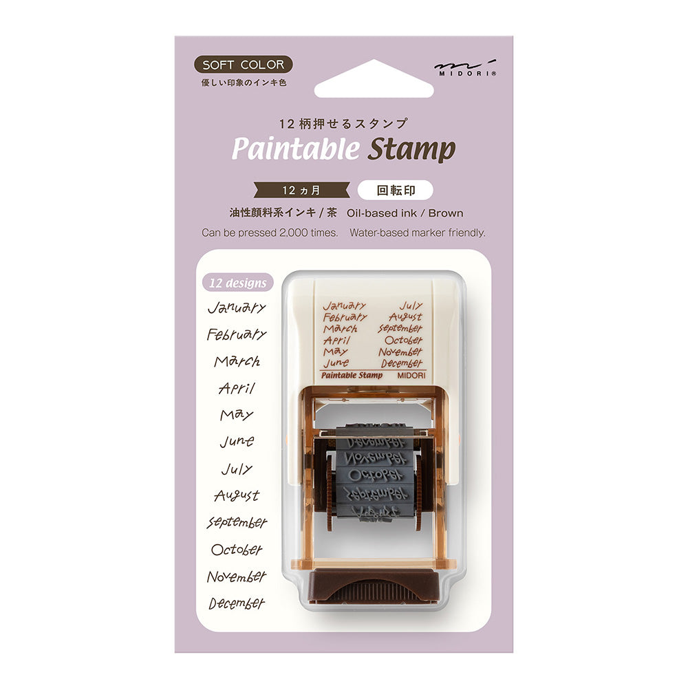 Midori Paintable Rotating Stamp Soft Colour - 12 Months