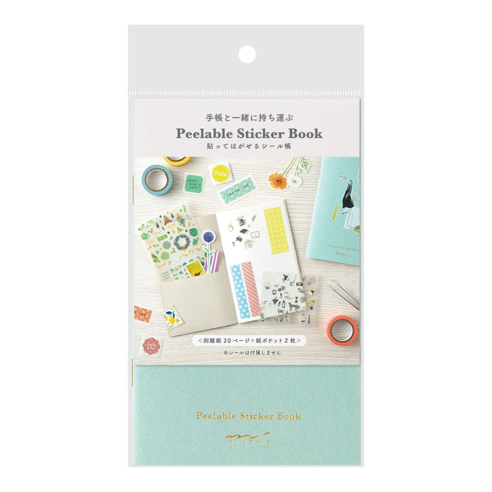 Midori Peelable Sticker Book - 20 Pages - Light Blue