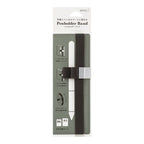 Midori Pen Holder Band in black with silver stainless steel clip for notebooks